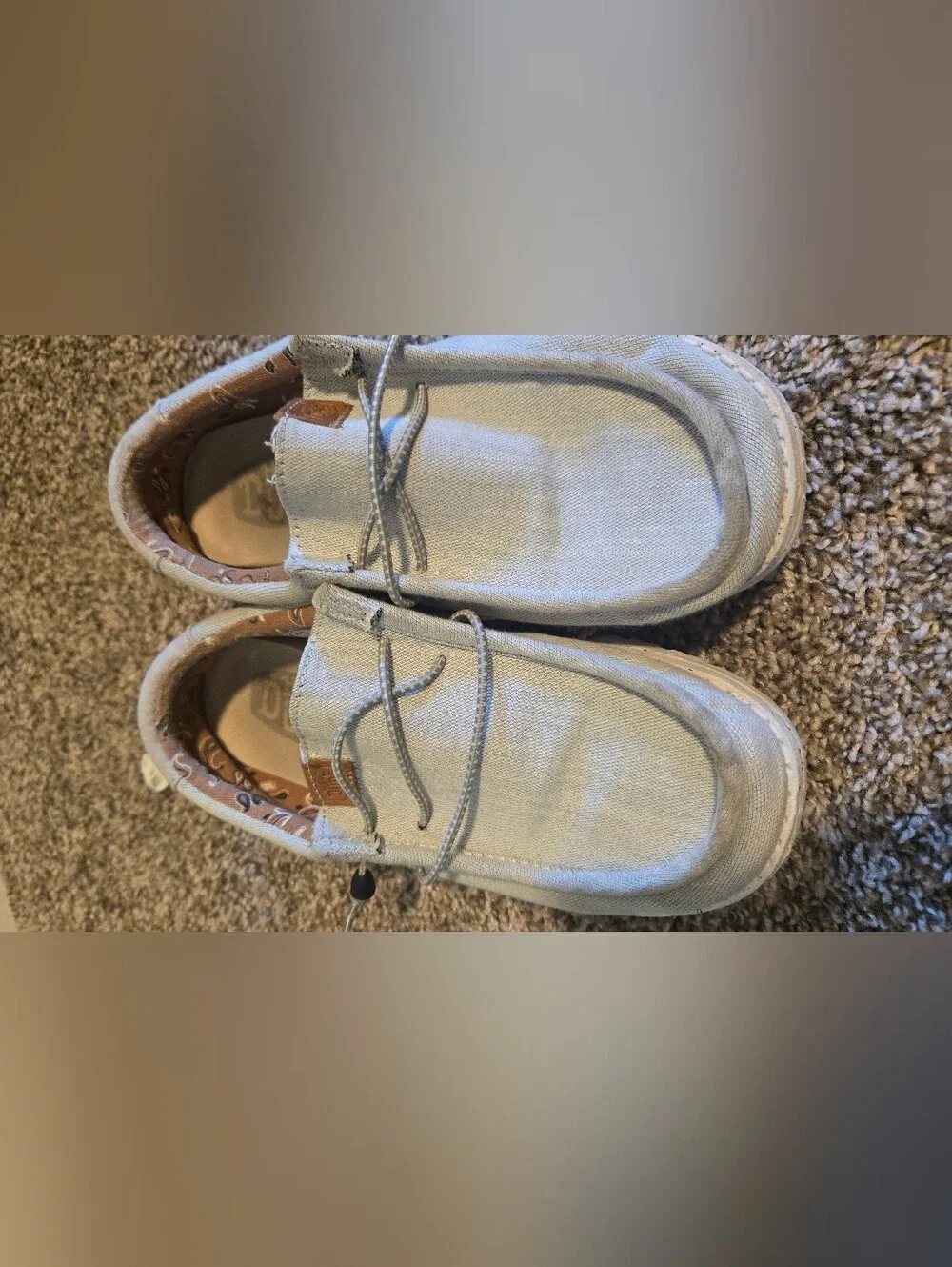 Big Kid Hey Dude Casual Canvas Slip-On Shoes in Light Gray